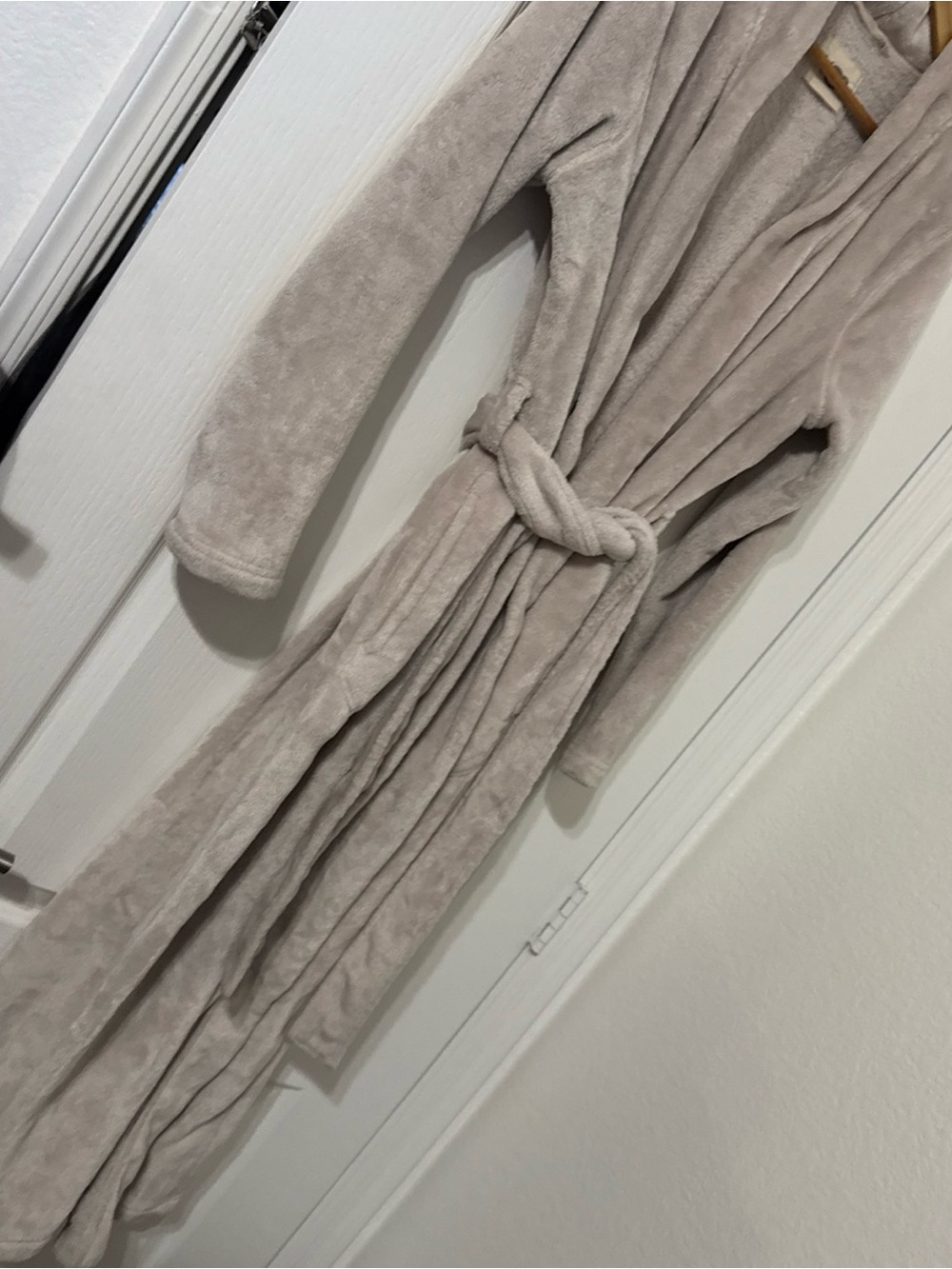UGG Cream Beige Gray Women's Robe Soft Plush L Large Pockets